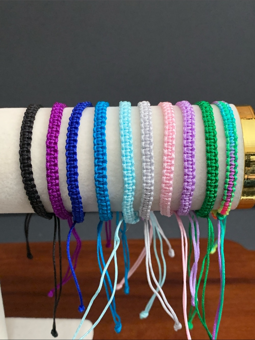 NWT Handmade adjustable nylon bracelets- set of 10